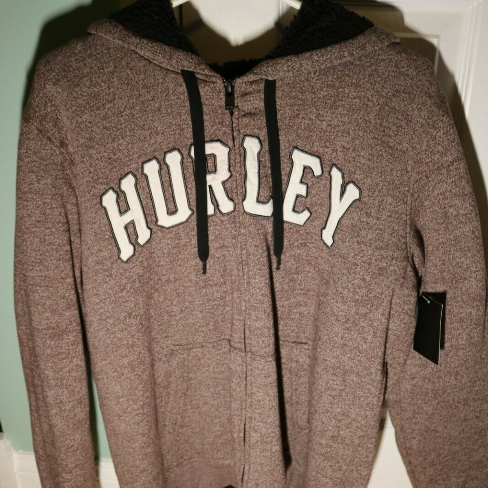 Men's Hurley Maroon Zip Up jacket Sweatshirt - M